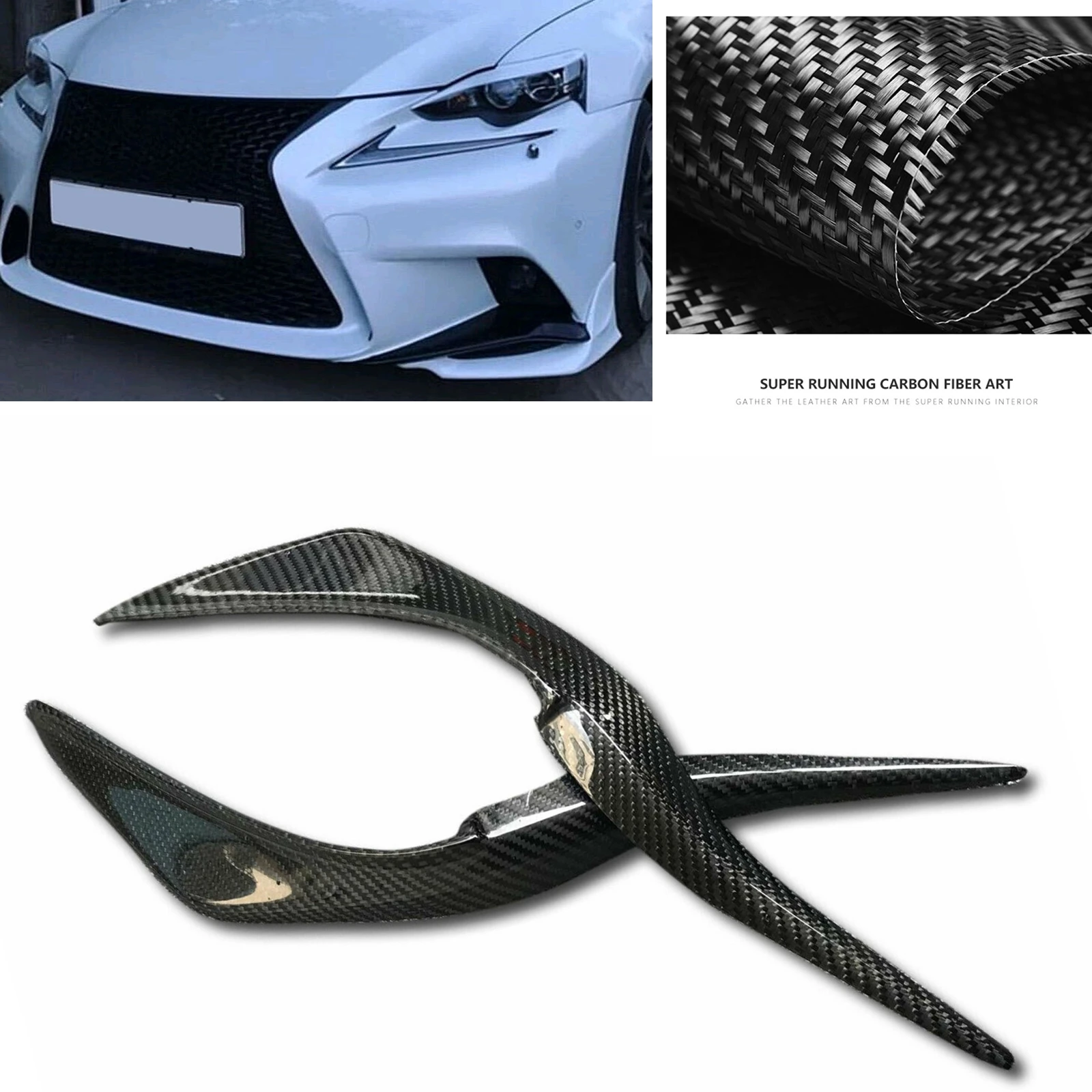 

Headlight Eyebrow Trim For Lexus IS IS300 III IS250 2013-2016 Car Front Head Light Lamp Cover Brow Carbon Fiber Headlamp Eyelid