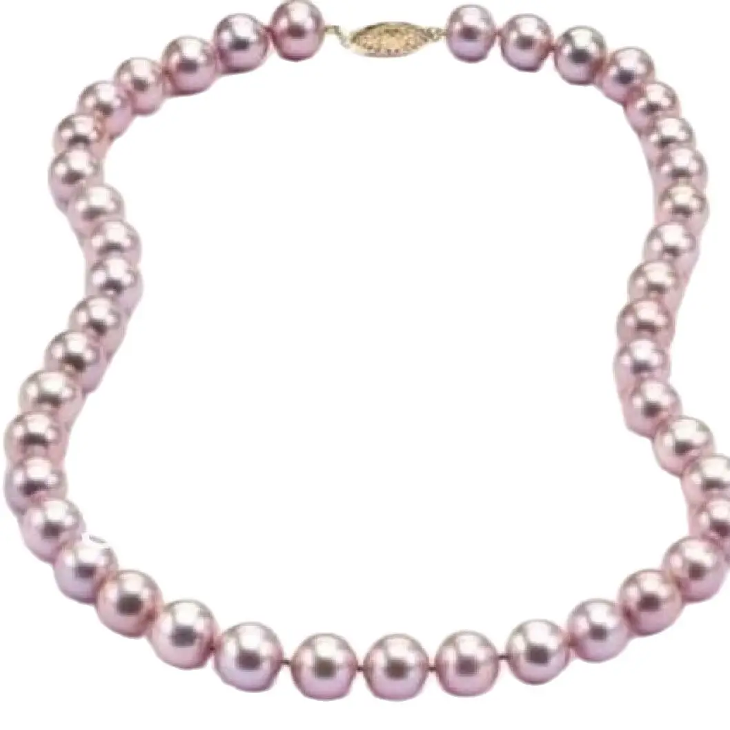 

Jewelry NATURAL 18INCH7-8MM AAA ROUND SOUTH SEA GENUINE PINK LAVENDER PEARL NECKLACE KGP