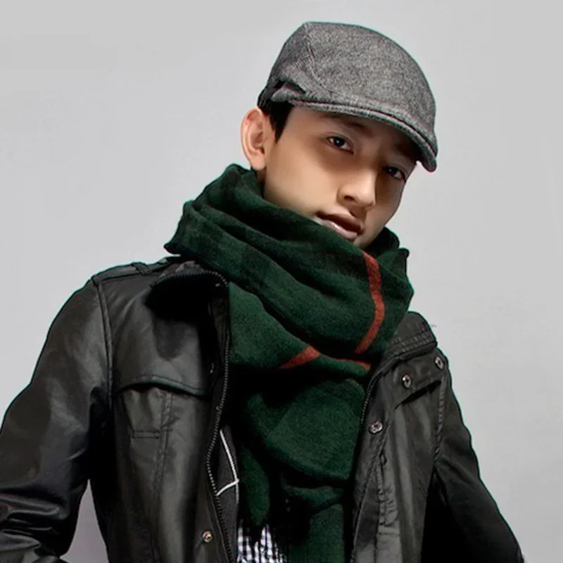 Berets Men Wool Hat Herringbone Flat Cap C