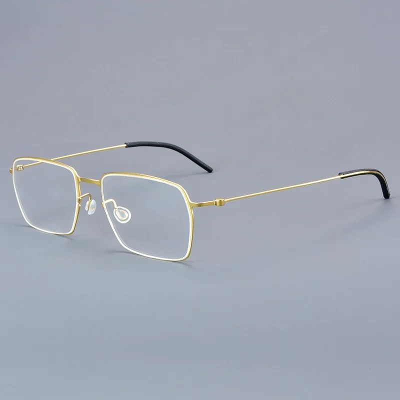 Dänemark Marke Reines Titan Schraubenlose Brillengestell für Männer Quadratische Ultraleichte Brillen Frauen Optische Brillen 5509 – Detail 11