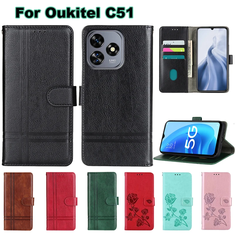 

Book Phone Case for Oukitel C51 Funda Wallet Capa Protection Leather Coque Flip Cover For Carcasas Oukitel C51 Mujer Hoesje 6.8"