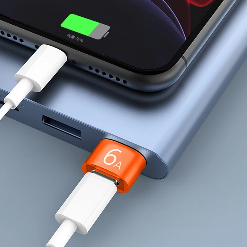 6A USB 2.0 To Type C Adapter TypeC Female To USB Male Converter Fast Charging Data Transfer For PC Laptop Xiaomi Samsung