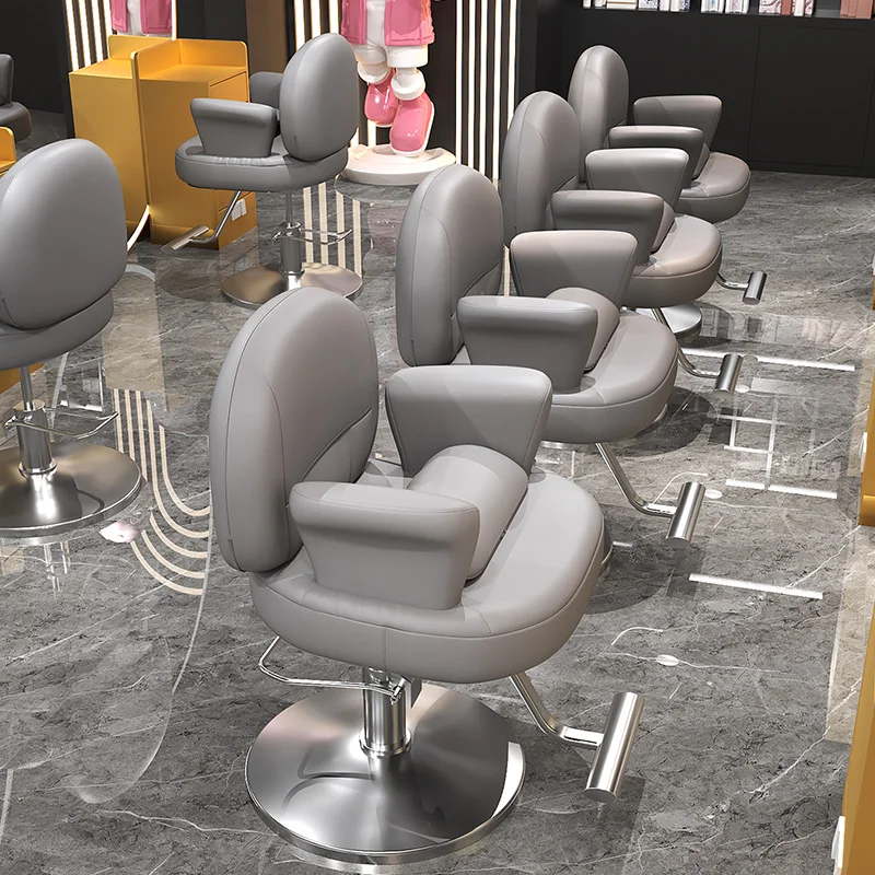 Spinning Reclining Barber Chairs Hairdressing Spa Professional Barber Chairs Arm Tabouret Estheticienne Salon Furniture WJ25XP