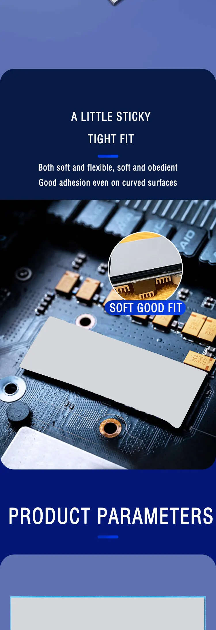24W/mk 0.75/1.25/1.75mm GPU CPU Heatsink Cooling Conductive Silicone Pad High Qu