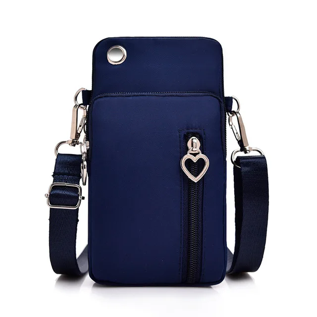 Universal Mobile Phone Bag For Samsung/iPhone/Huawei/HTC/LG Case Wallet Outdoor Sport Arm Purse Shoulder Bag Women Phone Pouch Large Blue EJK