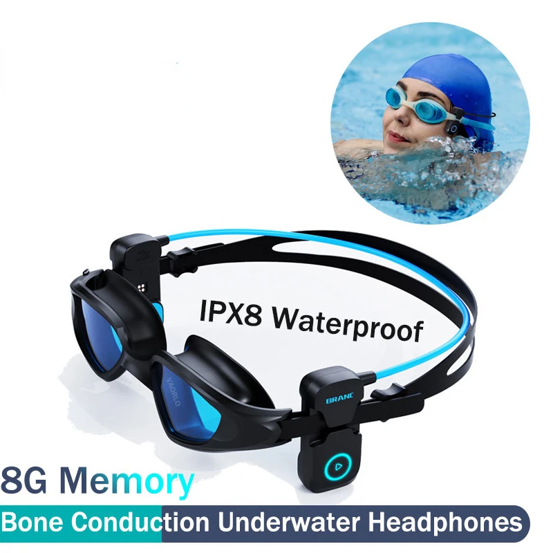 Bone Conduction Earphone Swimming Goggles Underwater Music MP3 Player