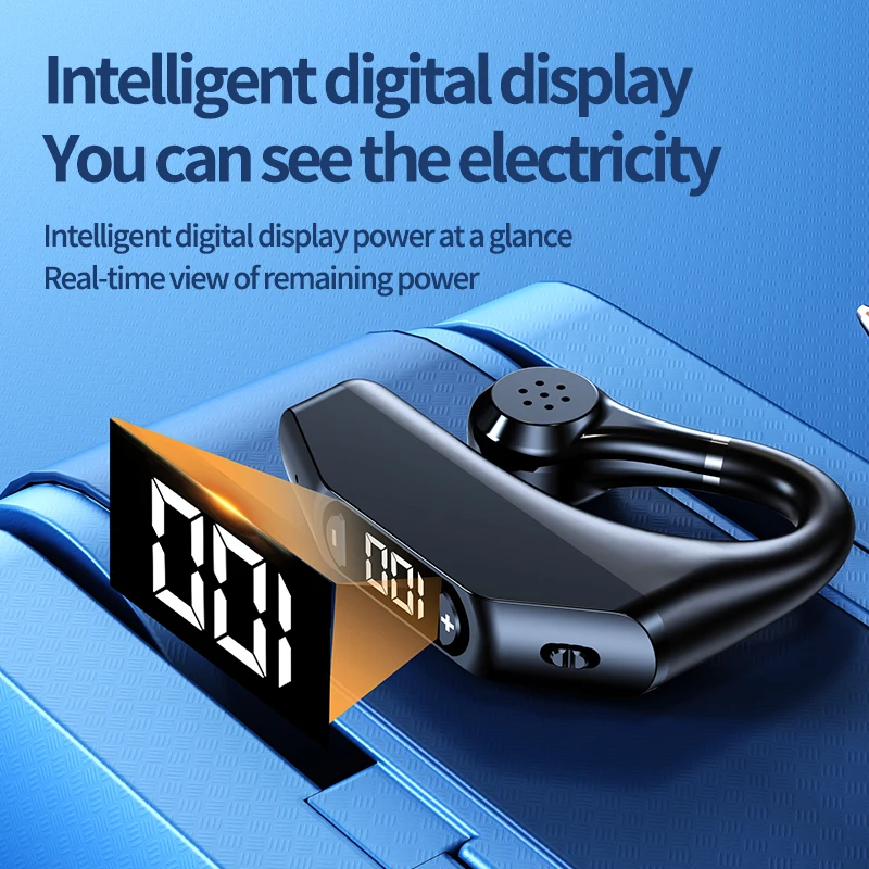 Single Earbuds Headset with Mic Bluetooth 5.2 Earphone Noise Cancelling Waterproof Earpiece Wireless Handsfree Long Standby Time