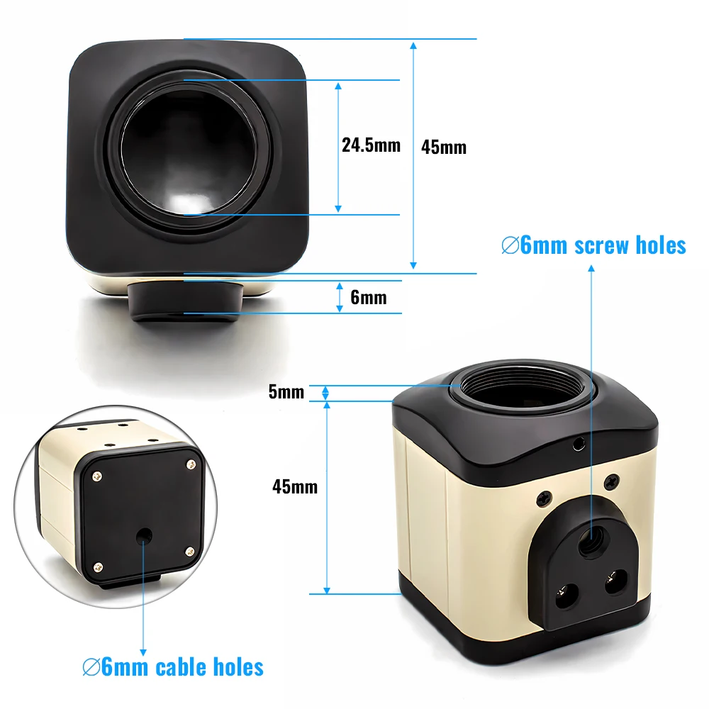 MINI Aluminum Alloy Industrial Camera Housing CS Mount with M12 Adapter&Stand fo