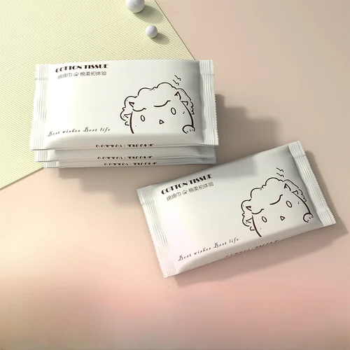 20pcs Disposable Face Wash Towel Soft Individual Pocket Paper Tissue Facial Cleansing Wet Dry Makeup Wipes Tissue Handkerchiefs 2