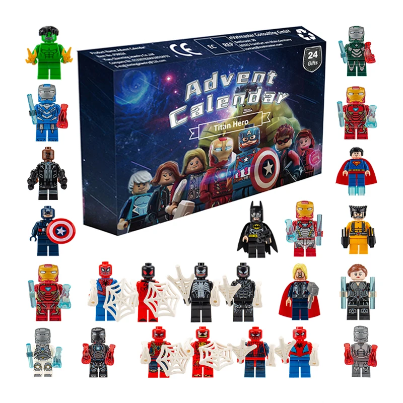 Disney Marvel Calendario Dell'Avvento Lego Compatibile Building Blockaction Figure Toys Avengers Anime Figures Bambini Giocattoli Di Natale Regali