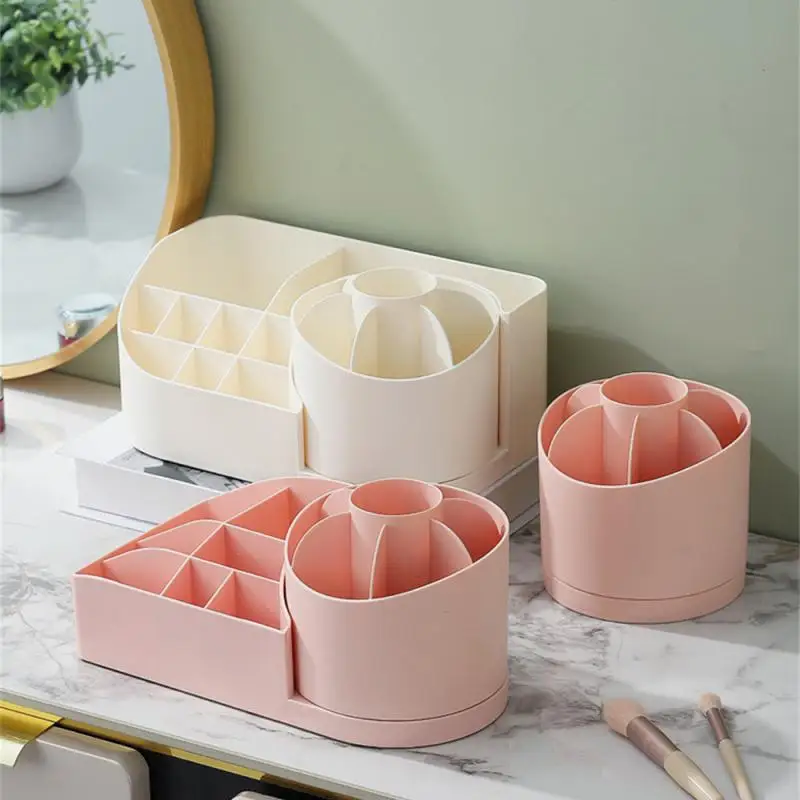 Rotating Pen Container Deluxe Puff Easy To Clean Reasonable Structure Home Supplies Large Capacity Cosmetic Box Large Capacity 2