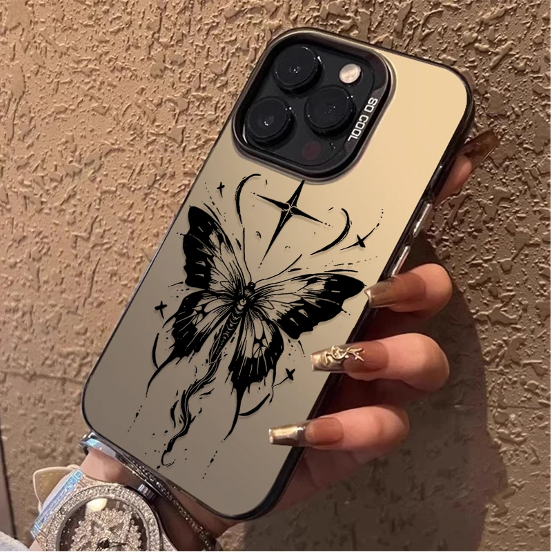 Black Graffiti Butterfly Shockproof Phone Case