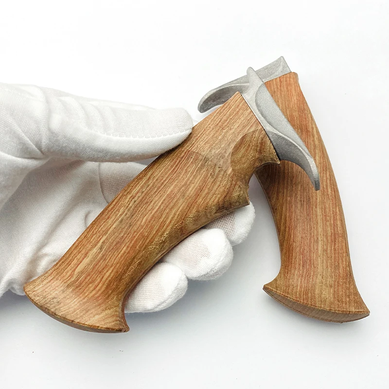 1 Set Rose Wood Knife Handle for DIY Semi-finished Damascus Knife Handle Material with Knife Guard DIY Making Blade Accessories
