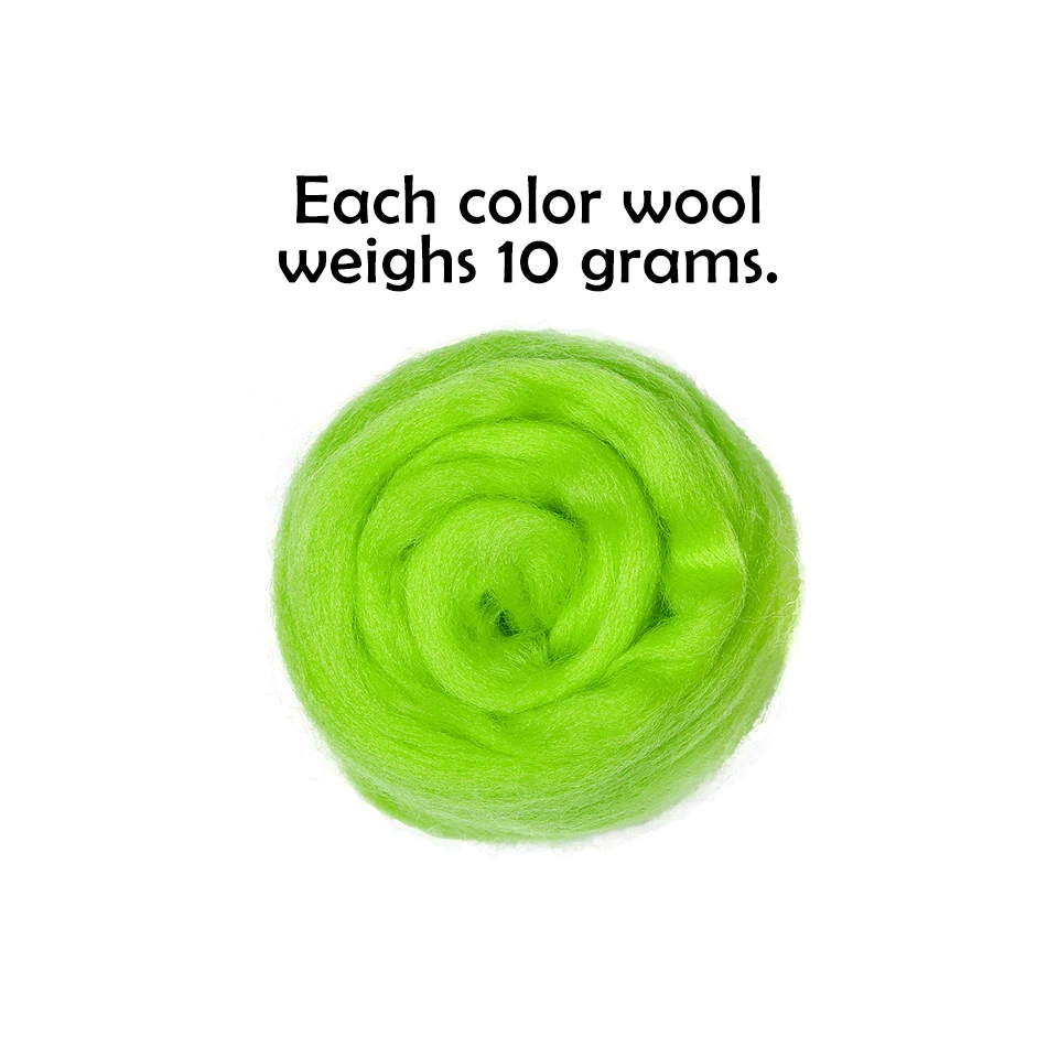 Description Picture 4 of itemTLKKUE 94 Colors 10g Wool Roving Fibre For Needle Felting Needlework Handmade Spinning Yarn Wool Christmas Doll Making Tools 1pc