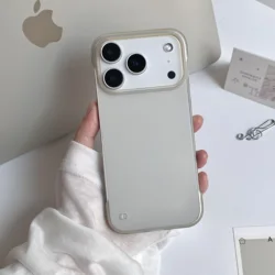 Sleek Borderless Matte Clear Shockproof Phone Case - Ultra Thin Translucent Design - iPhone 15 Plus (Desert Gold)