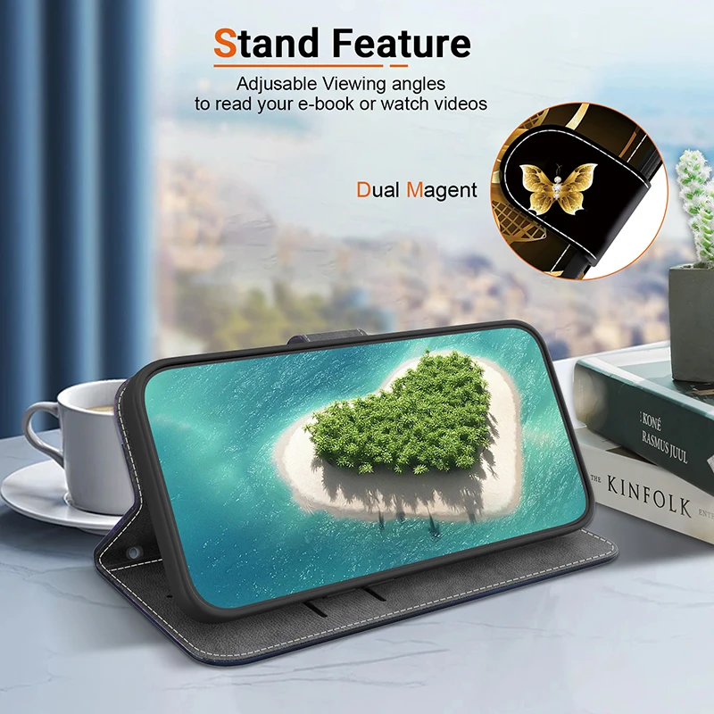 Leather Wallet Phone Case with Card Slot Holder