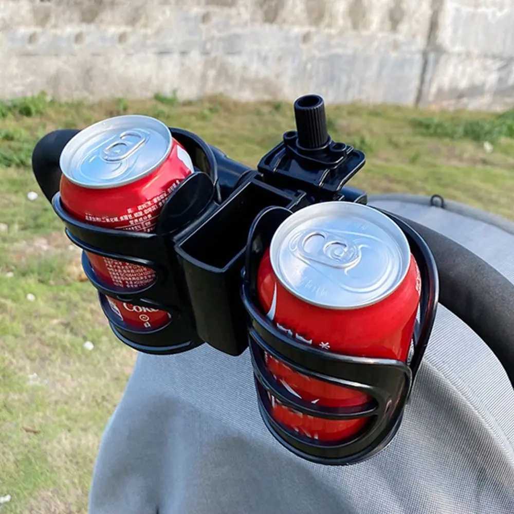 

Handy Practical Black Adjustable 2 Slot Double Cup Holder Pram Bottle Holder Stroller Accessory Baby Stroller Cup Holder