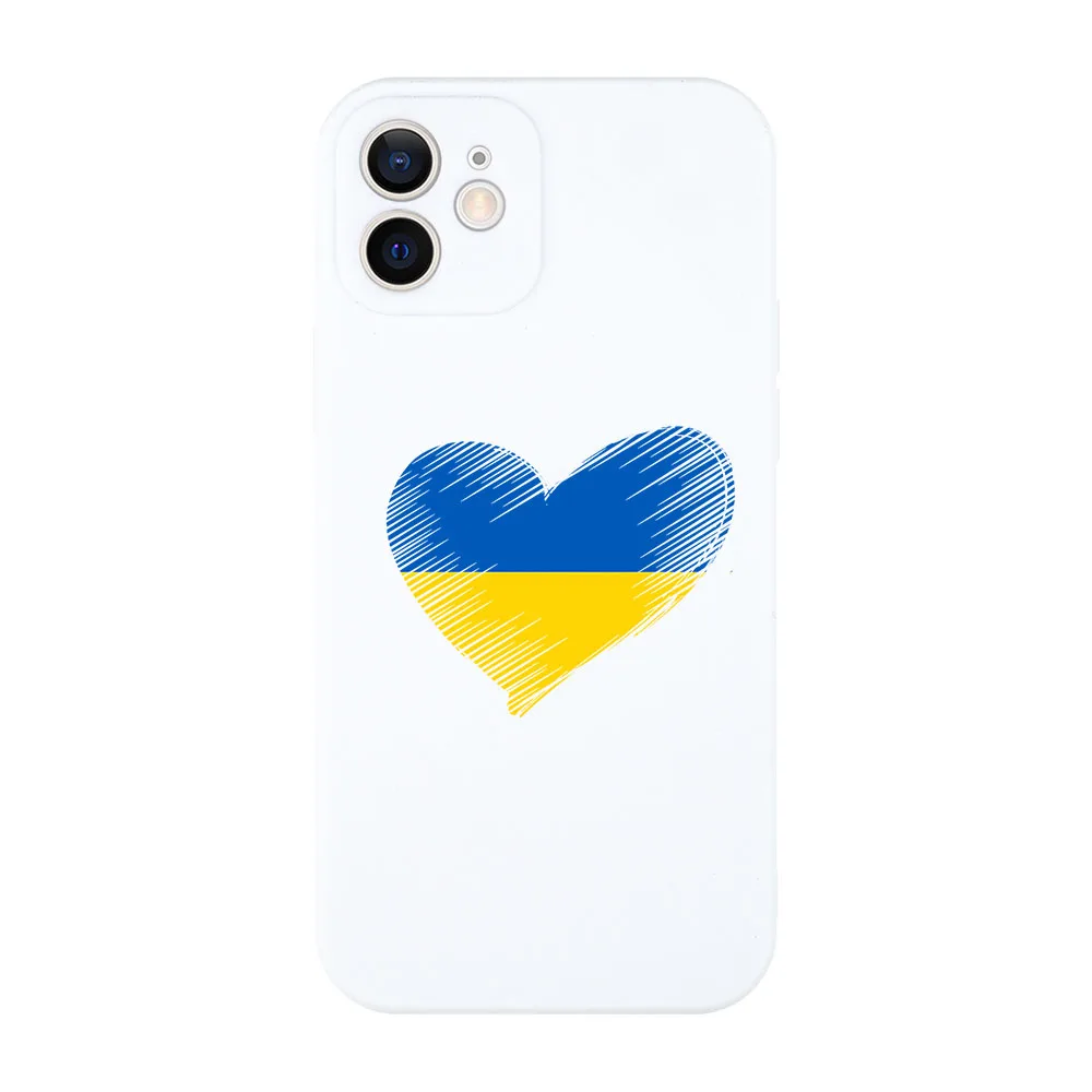 13 pro case Ukraine Map Flag Love Heart Pattern Soft Phone Case for iPhone 13 12 11 Pro Max SE 2022 Fundas Para Couple Silicone Paired Cover 13 pro cases