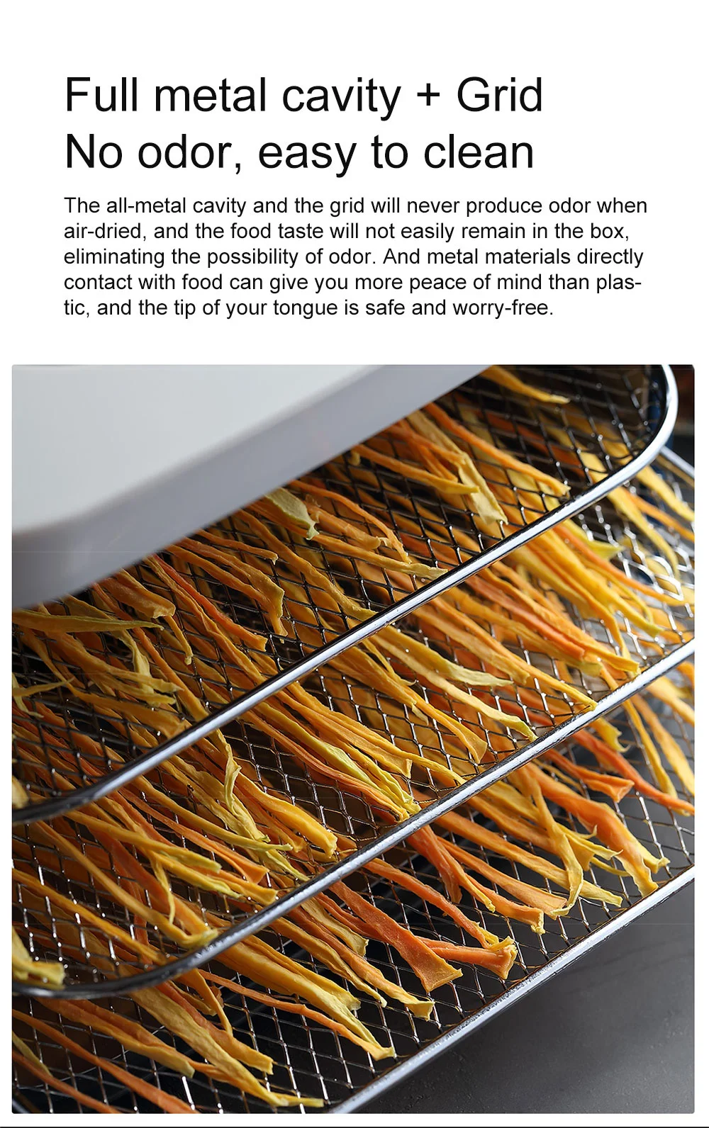 Description Picture 6 of itemFruit Vegetable Dryer Food And Fruit Dehydrator Drying Machine 4 Layers Capacity Pet Snack Maker