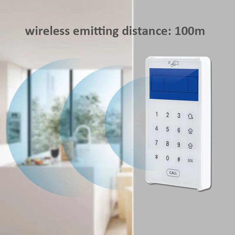 868MHz Password Two-way Keyboard Touch Keypad with 2pcs RFID Reading Tag Arm/Disarm for Focus ST-IIIB, ST-VGT, ST-IV, ST-IVB