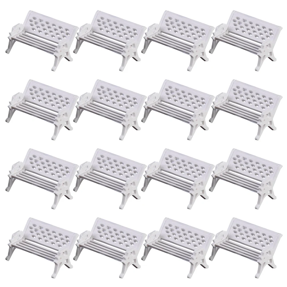 

16 Pcs Accessories Park Chair Decoration Miniature Bench Model Abs Scene Layout Props