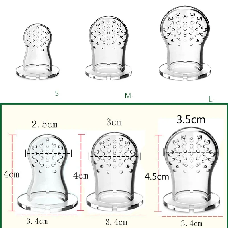 3PCS/Set Silicone Baby Fruit Feeder Baby Pacifier Food Vegetable Supplement Soother Infant Nibber Teether Feeding Items