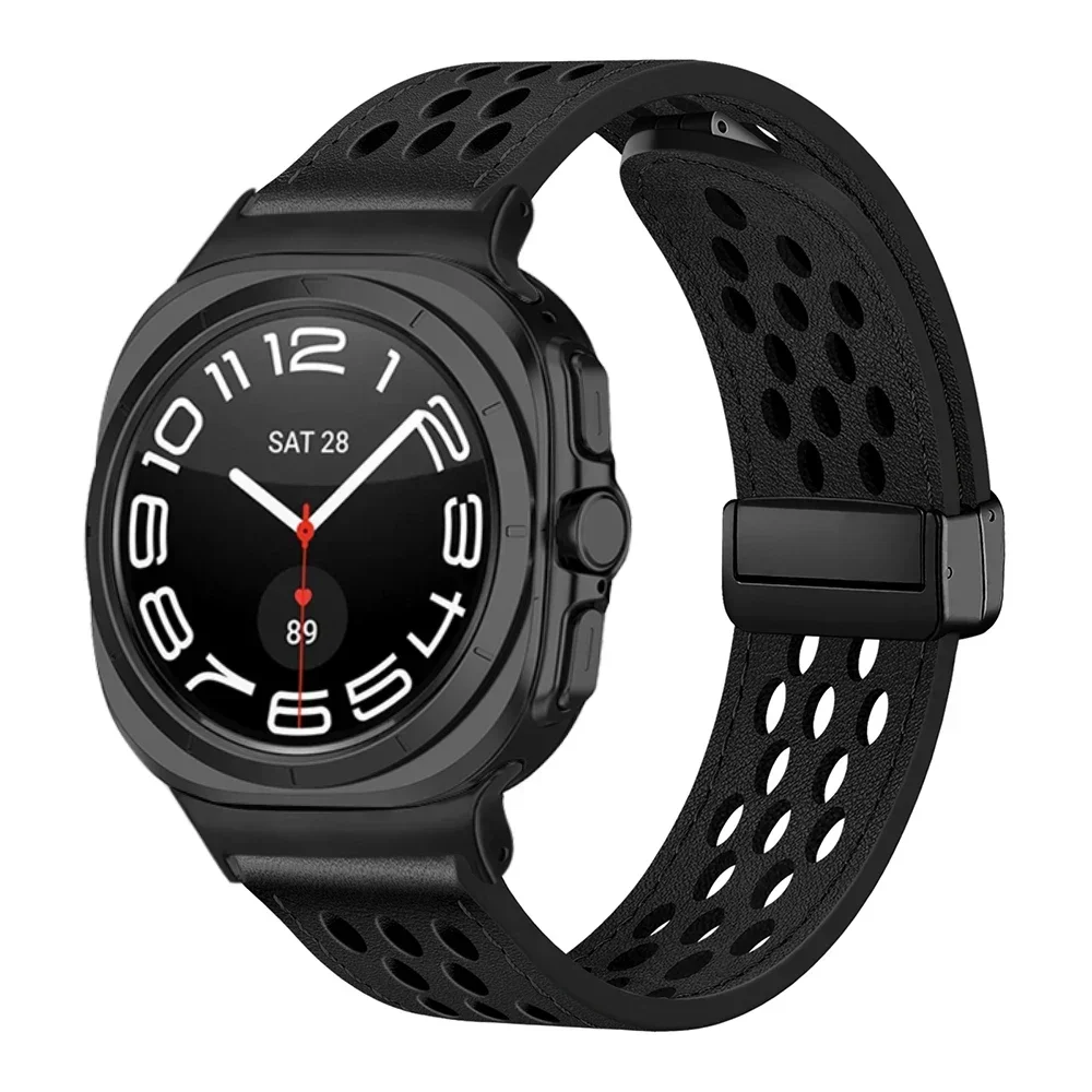 حزام جلدي مغناطيسي لساعة سامسونج جالاكسي الترا 47...