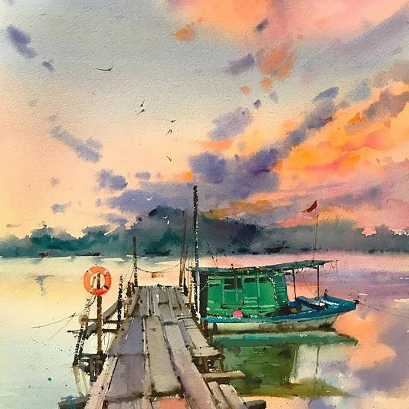 Ginflash 50 Normal Colors Solid Watercolor Paints Painting Set Cotton Paper Portable Outdoor Pigment Gift Water Color Set