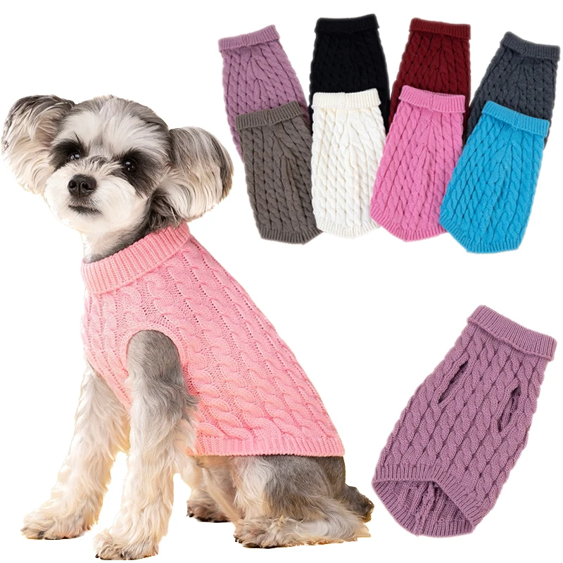 

Dog Sweaters for Small Medium Dogs Cat Winter Warm Knitted Dog Sweater Pet Turtleneck Chihuahua Vest Soft Yorkie Coat Teddy Vest