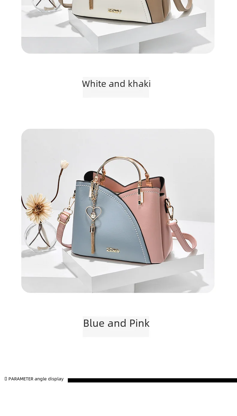 Trendy High-end Feel Women's Shoulder Bag 2021 New Color Blocking Large Capacity Fashionable Single Shoulder