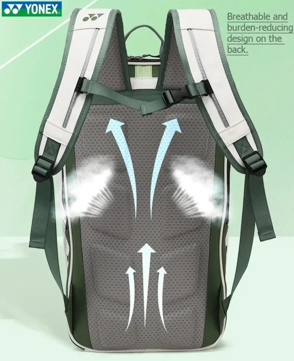 YONEX High Quality Badminton Racket Sports Backpack Leather Tennis Shoulder Bag 4-6 Pieces Racket Backpack Multifunctional Fit 5