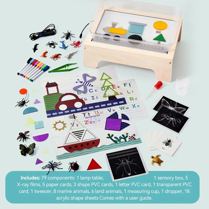 Montessori-Tischtafel lassen Objekte fluoreszenzenzenz lebendig und den Nachtlichtmodus des beweglichen Lichtempfindlichen – Detail 7