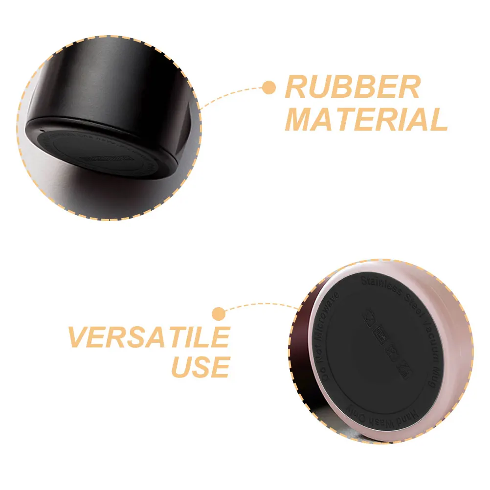 6pcs Black 56 mm Self Adhesive Coasters Rubber Bottoms For Tumblers Non-Slip Insulated Mug Pad For Coffee Shop Home Office