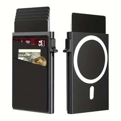 Slim Pop - Up RFID Blocking Wallet Card Holder with Print (Black)