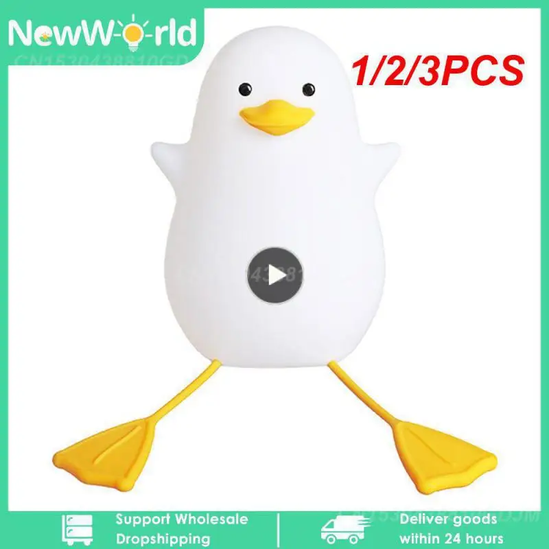 

1/2/3PCS Night Lamp Cute Duck Cartoon Silicone Sleeping light USB Rechargeable Touch Sensor Timing Bedroom Bedside Lamp For Kid