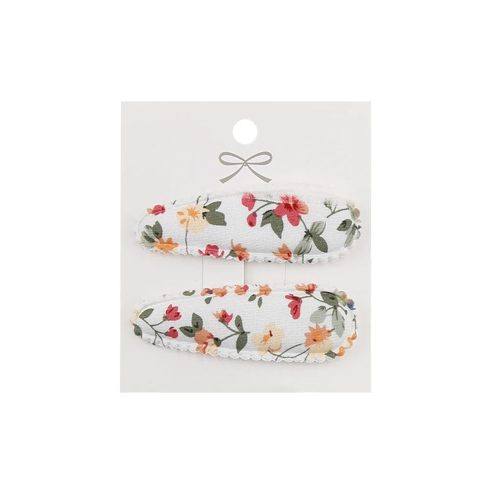 Hair Clips 2pc Floral Print 2inch Basic Snap - Uniqwear