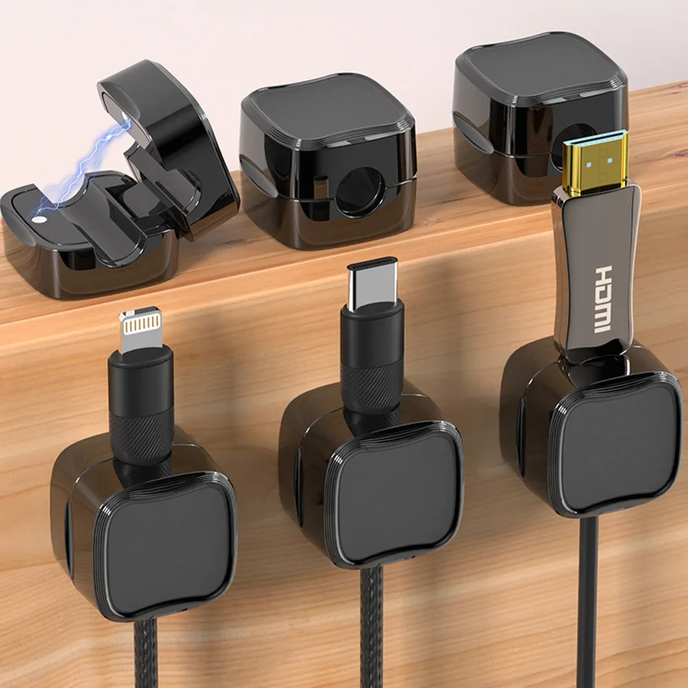 6Pcs Holder Adhesive Wire Keeper Cord Cable Magnetic Cable Clip thumbnail 4