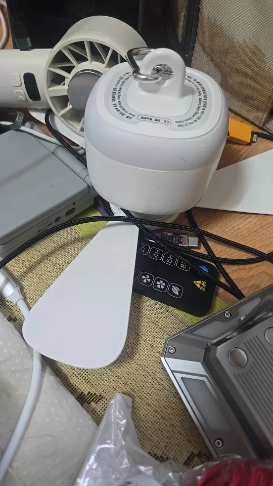 Portable Ceiling Fans Outdoor Camping Fan, Tent Ventilator Cooler Rechargeable Electric Fan, Remote Control LED Lighting 8000mAh photo review