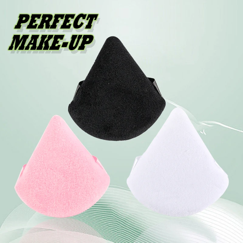 1/2/3/6Pcs Triangle Velvet Powder Puff Face Cosmetic Eye Beauty Makeup Tool Reusable Sponge Washable Mini Powder Puff Accessorie 3