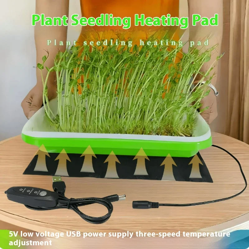 Seedling Heat Mat Plant Warm Heating Pad Indoor Plants Germination Waterproof Heating Pad 3 Adjustable Temperature Settings