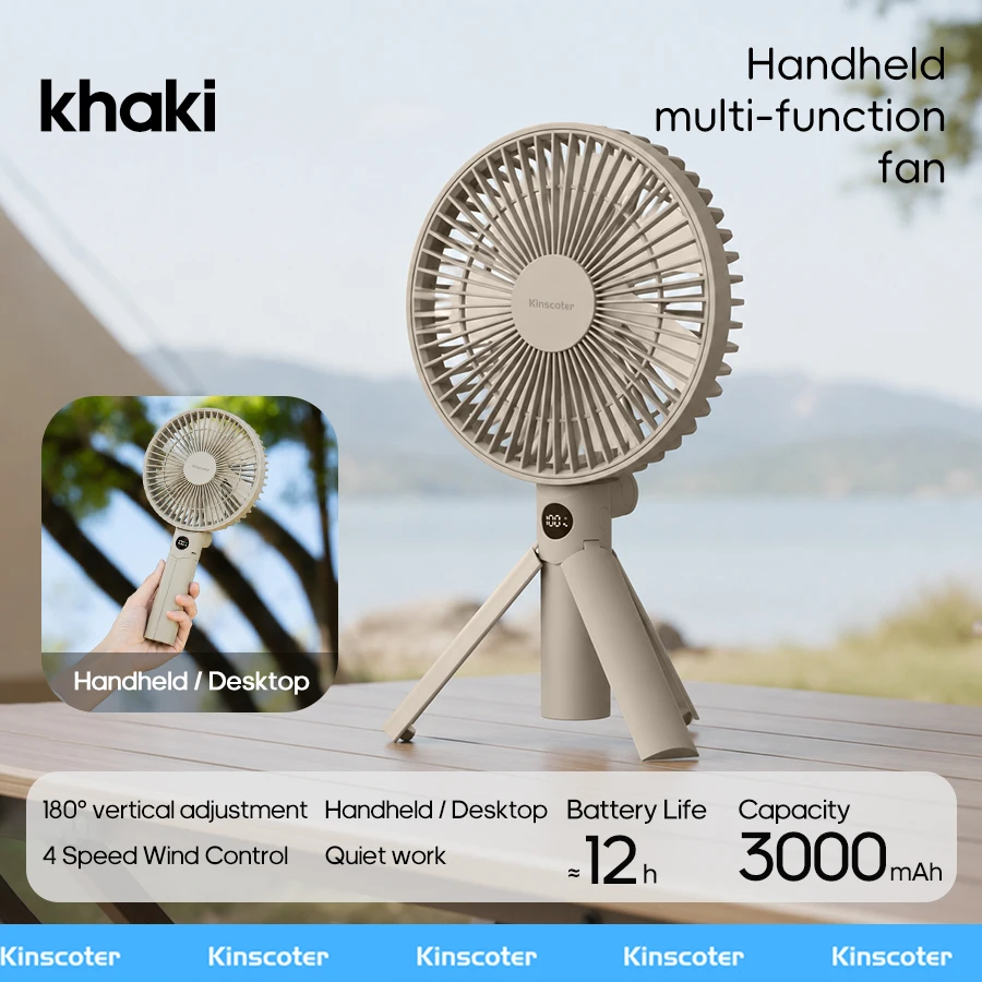 Compact and Rechargeable Multifunctional Handheld Fan with LED Display