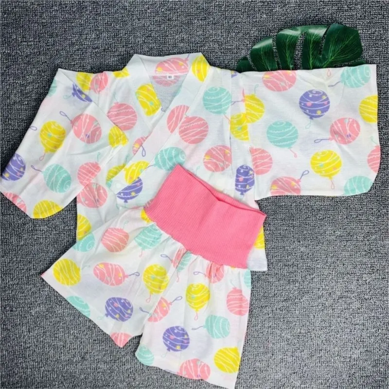 New Japanese Style Boys And Girls Kimono Sleepwear Children's Creative Cotton Comfortable Home Clothes Kimono Yukata LC978
