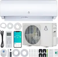 12000BTU Smart Air Conditioner System 19 SEER2 Split Inverter AC W/ Pre-Charged Heat Pump Installation Kit WiFi Remote Control 1