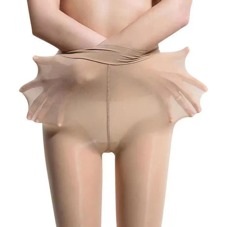 Female Horse Oil Shiny High Waist Slim Stockings Women