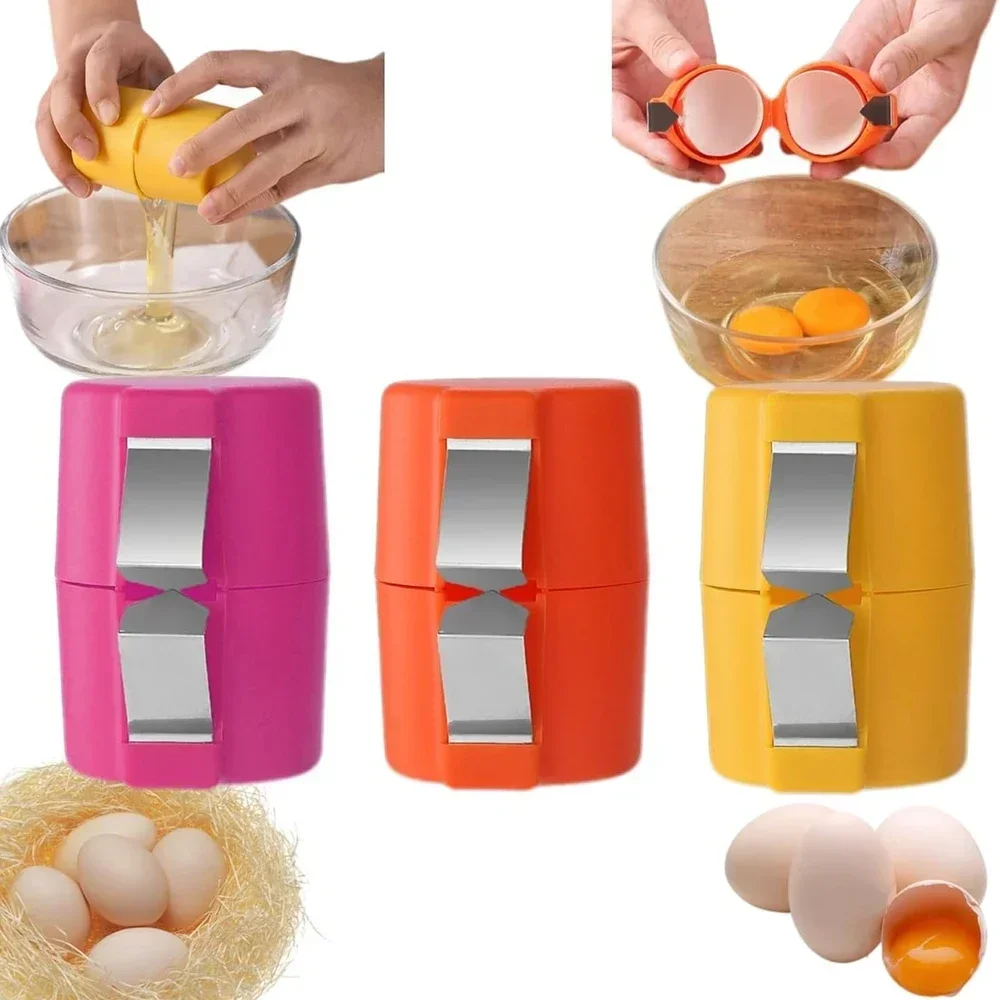 Egg Shell Opener Upgraded Egg Cutter Cracker Tool Handheld Eggs Breaker Eggs Cracker and Separator Kitchen Gadgets