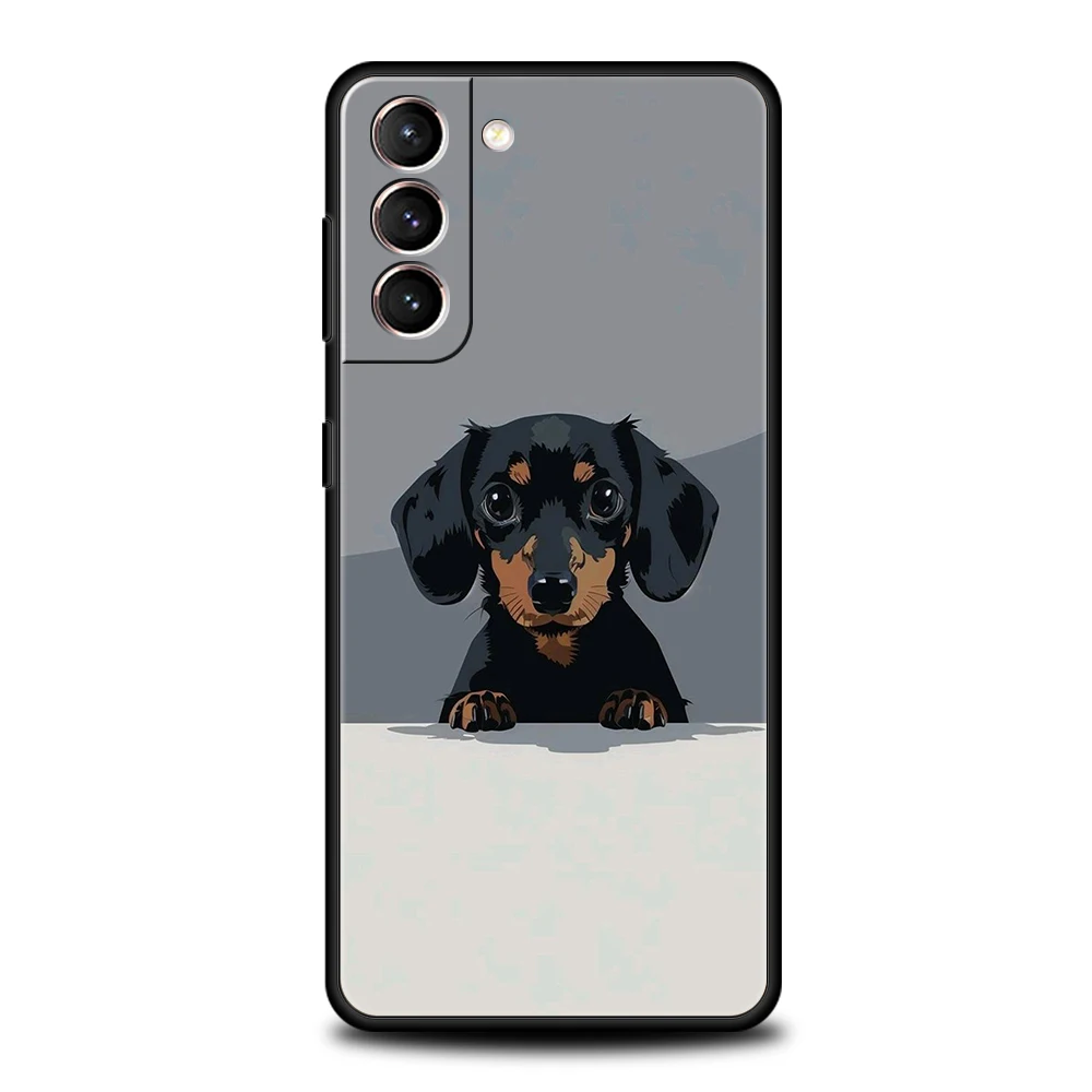 Handyhülle für Samsung Galaxy S25/S24/S23/S22/S20/S21/FE/Ultra/S10/S10E/S9/Plus/5G, weiche TPU-Abdeckung, Dackel, Wursthund – Detail 8