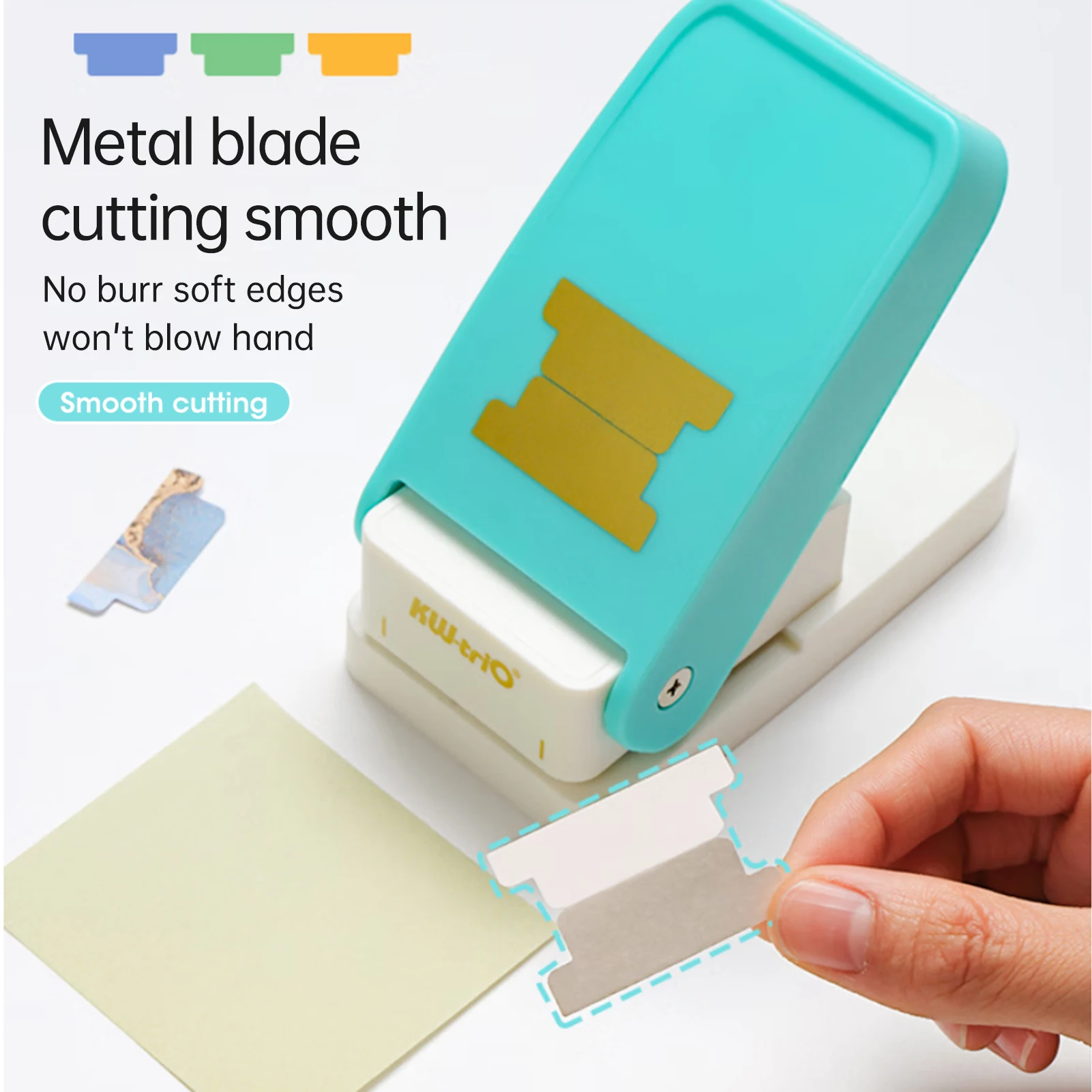 KW-trio BQJ-04 Tab Punch Loose-leaf Separator DIY Index Sticker Label Puncher Divider Paper Punch Machine for Crafts Bookmark