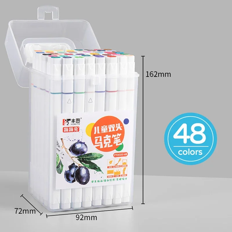 12-48Colors Markers Pens Set Manga Highlighter Washable Drawing For Artist Painting Students Art School Supplies Stationery