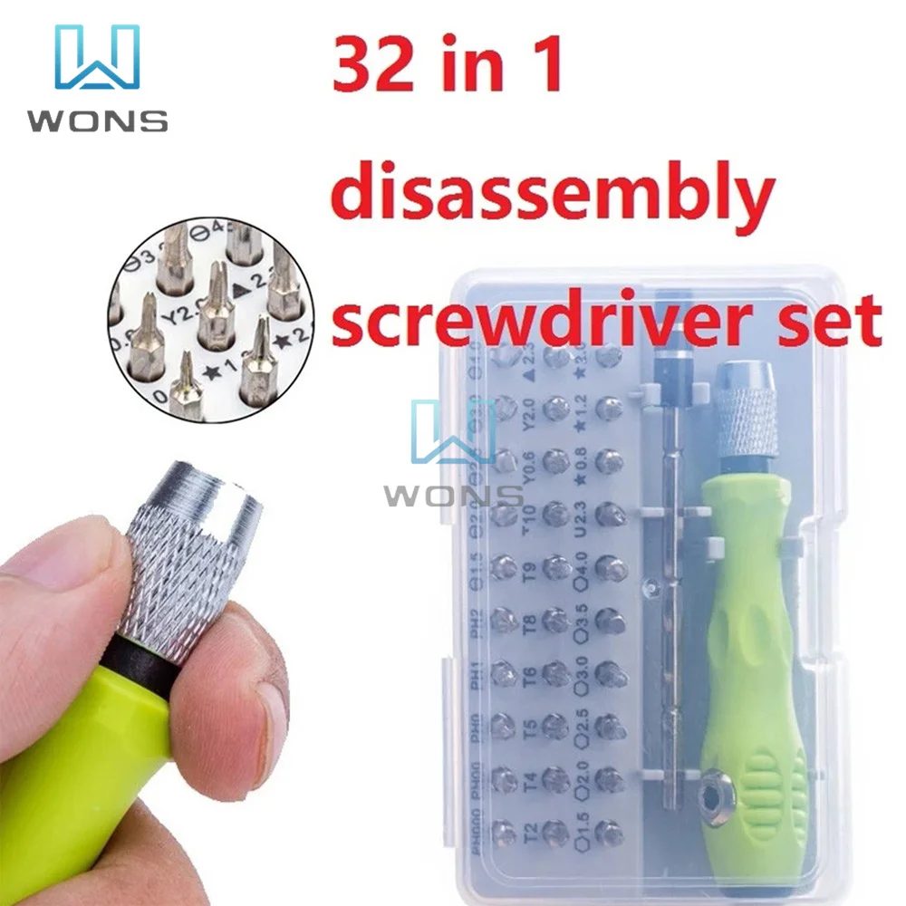 

32pcs Screwdriver Set Magnetic Precision Screwdriver Bits Repair Torx Ratchet Screw Driver For Phone Laptop Non-slip Hand Tools