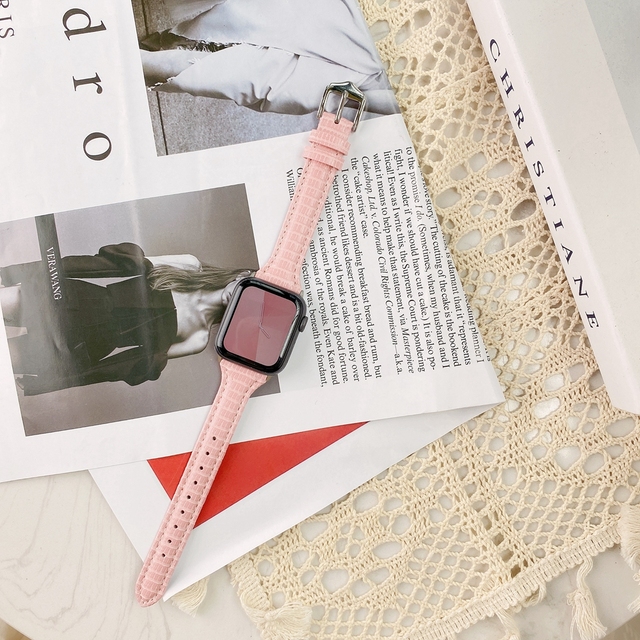 Slim Strap For Apple Watch SE7 6 5 42/44mm Leather Bracelet for Iwatch Band Series 4 3 2 1 38/40mm Accessories 41/45mm